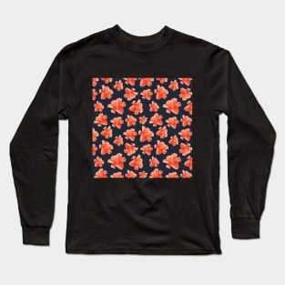 Watercolor flower pattern - red and blue Long Sleeve T-Shirt